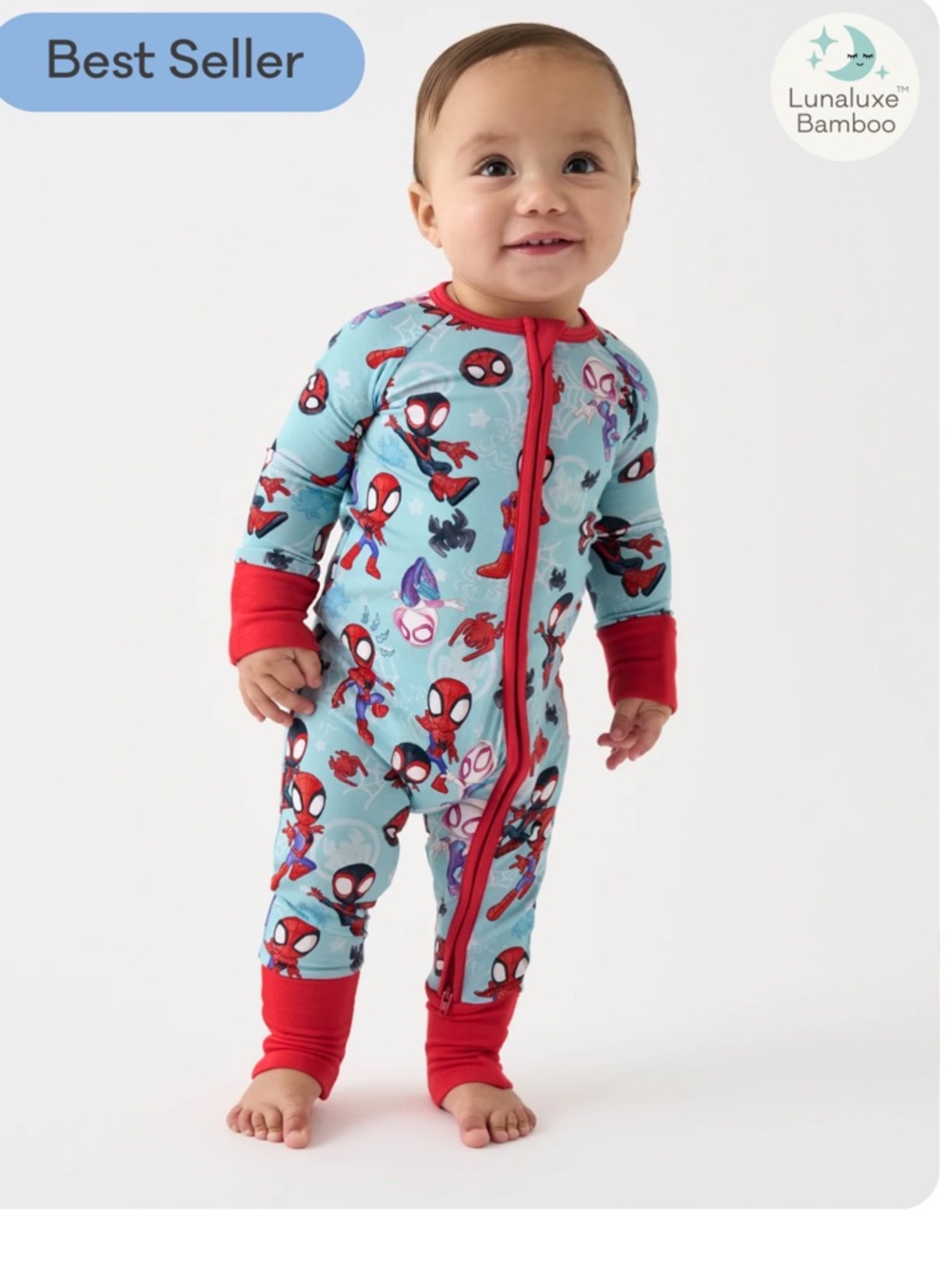 Little Sleepies Spider-Man Bamboo Zippy